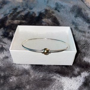 💛Cape Cod Sterling and Gold Screw Ball Bracelet- shiny🤍